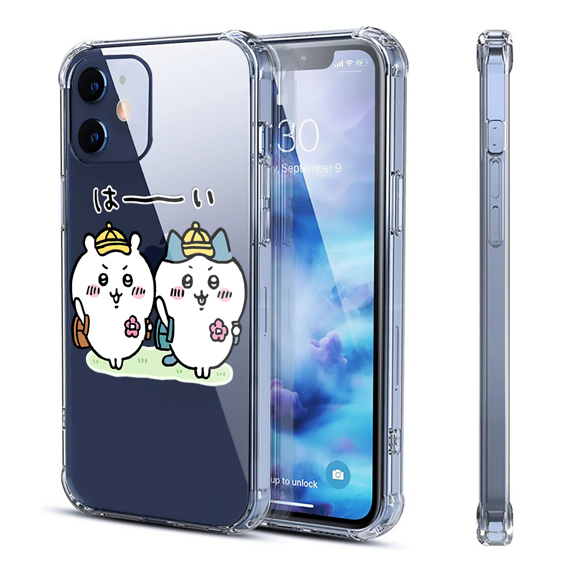 （画像用） ちいかわ ハチワレ Chii-kawa hachiware 【iPhone 12シリーズ対応】透明スマホケース（クリアソフトケース）